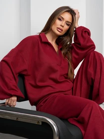 Костюми ISSA Plus модель 15371_бордовый Фото