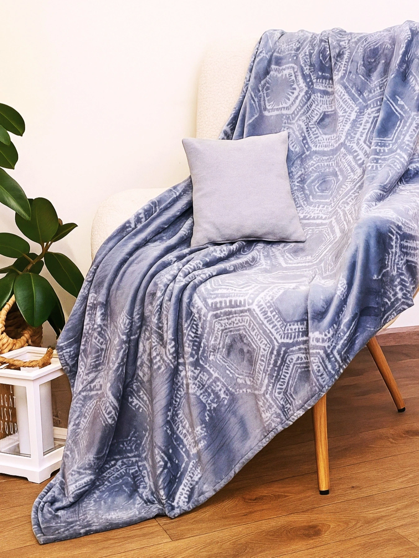Покрывало Well Soft серого цвета с узором Ecotton модель 23500 Покрывало Well Soft серого цвета с узором Ecotton модель 23500 Фото