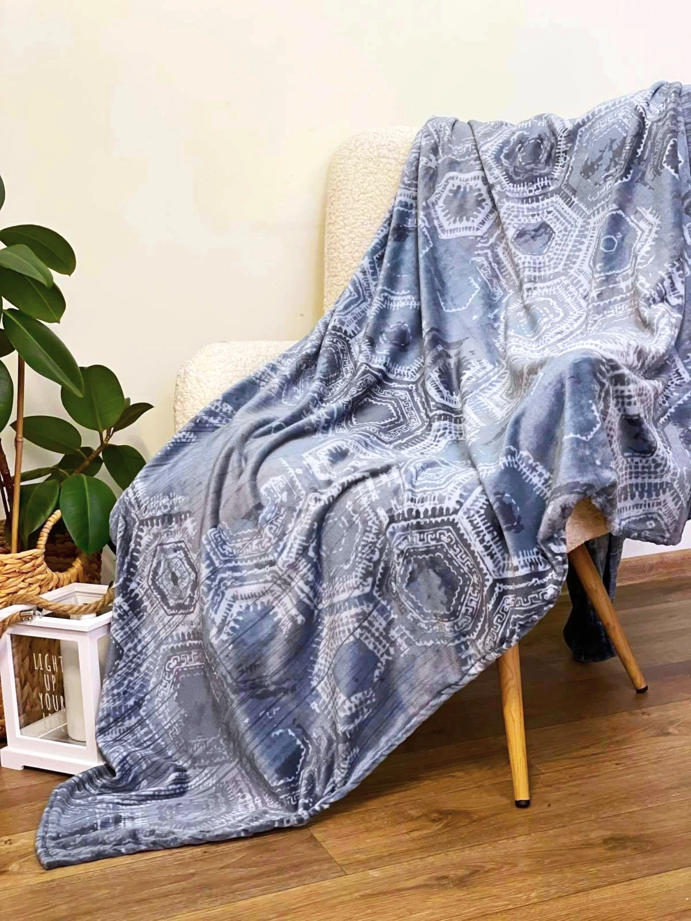 Покрывало Well Soft серого цвета с узором Ecotton модель 23500 Покрывало Well Soft серого цвета с узором Ecotton модель 23500 Фото