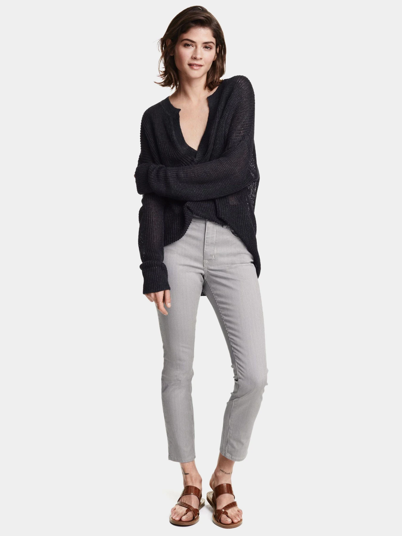 Джинси H&M модель 3529893RP21_бело-голубой в полоску Фото