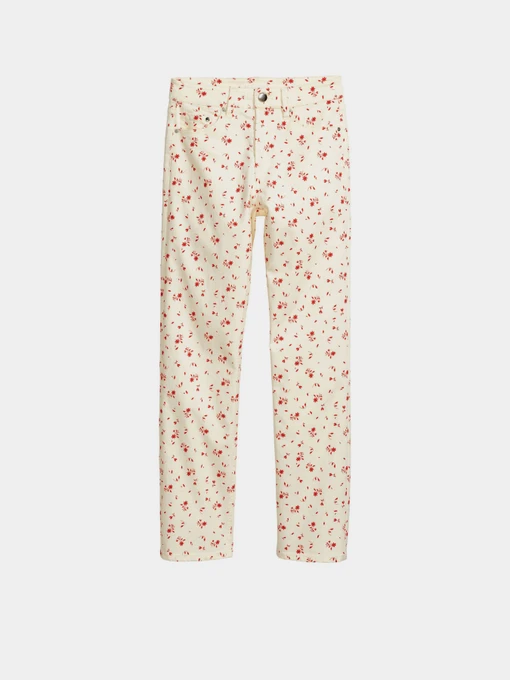 Джинси H&M модель 5428466RP21_молочный в цветы Фото