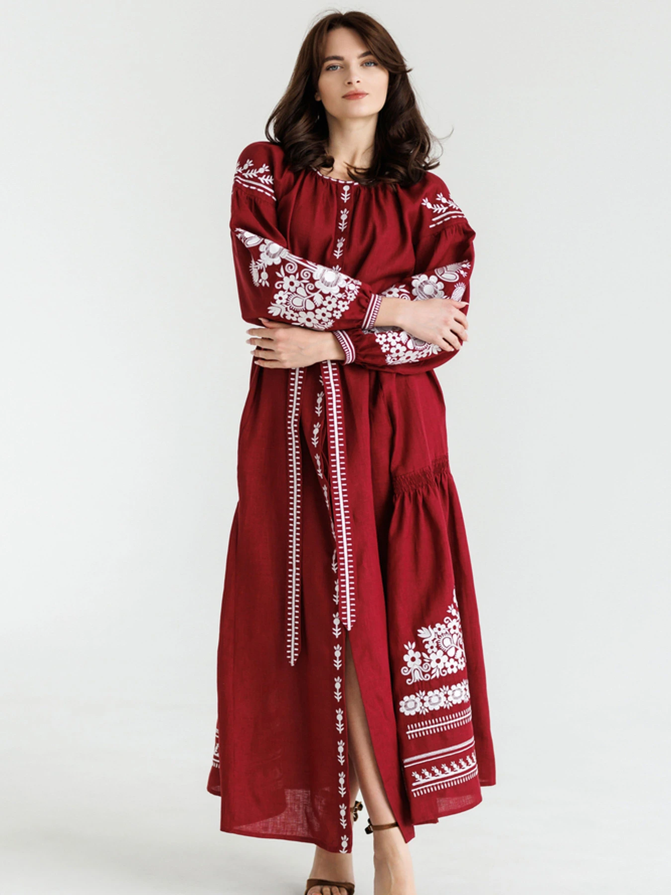 Вышиванки Folk Moda модель fm2925-bordovj Фото