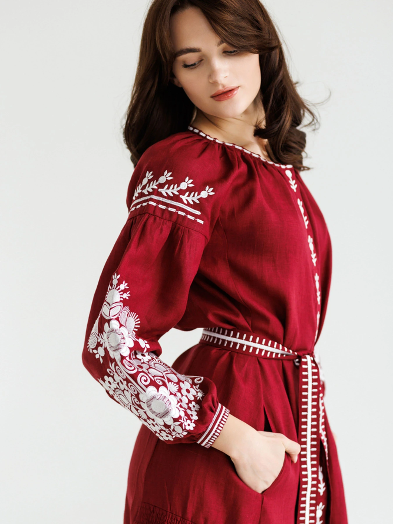 Вышиванки Folk Moda модель fm2925-bordovj Фото