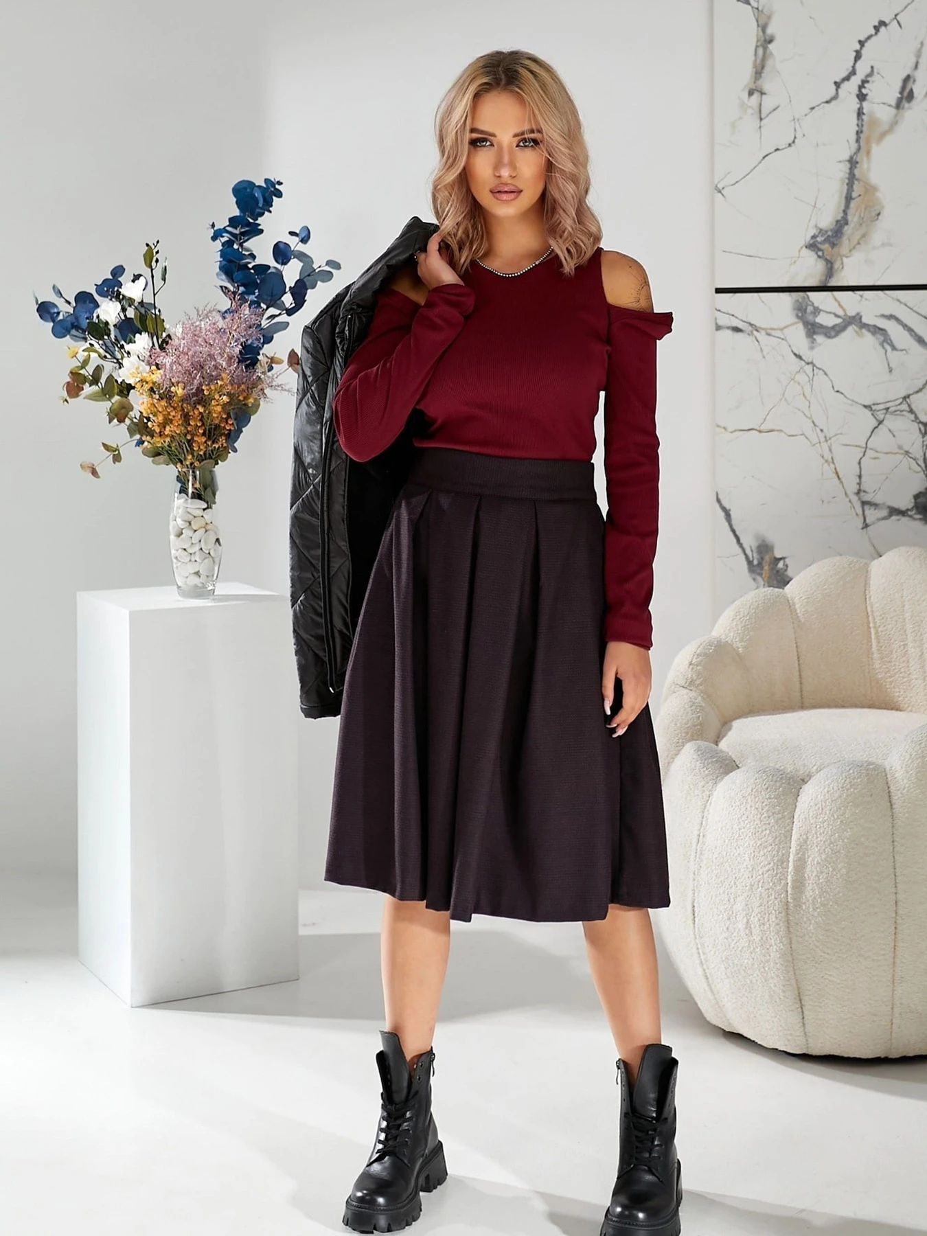 Юбки LadyLike модель ll72660058-bordovj Юбки LadyLike модель ll72660058-bordovj Фото