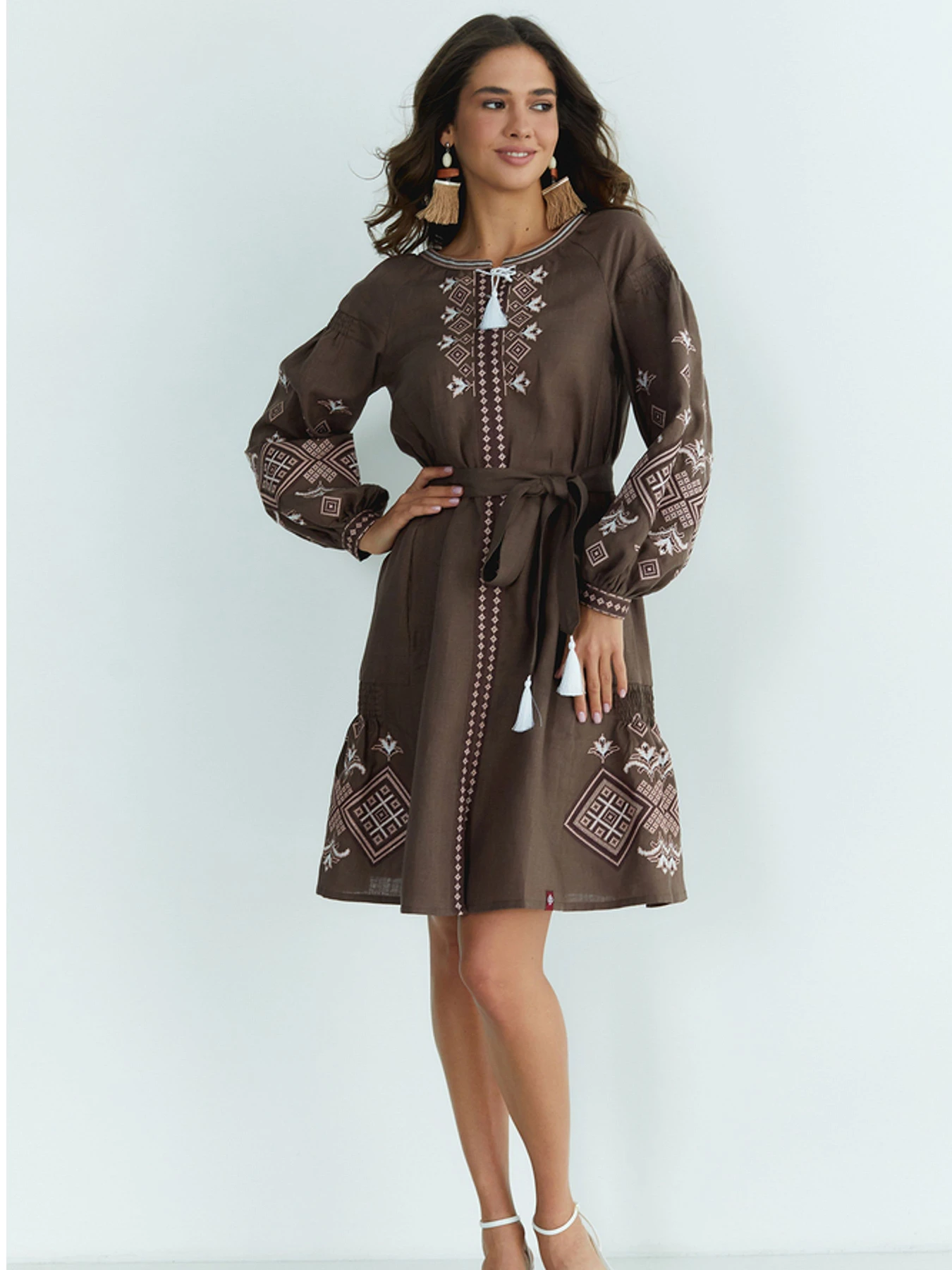 Вышиванки Folk Moda модель fm3025-korichnevij Вышиванки Folk Moda модель fm3025-korichnevij Фото