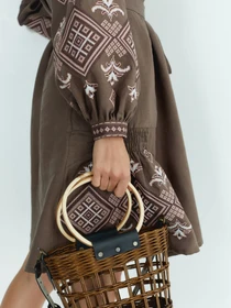 Вышиванки Folk Moda модель fm3025-korichnevij Фото