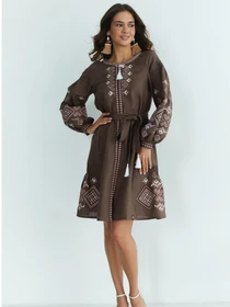 Вышиванки Folk Moda модель fm3025-korichnevij Фото