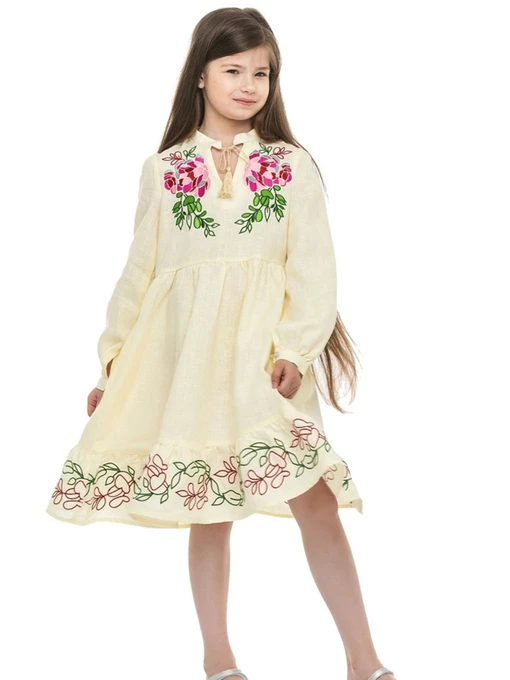 Лляна Дитяча Вишита сукня Folk Moda фото 2
