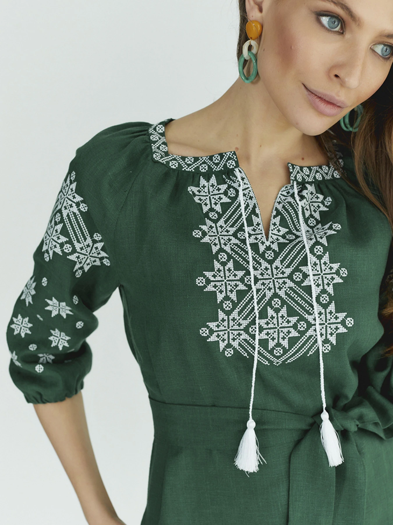 Вышиванки Folk Moda модель fm2585-zelenij Фото