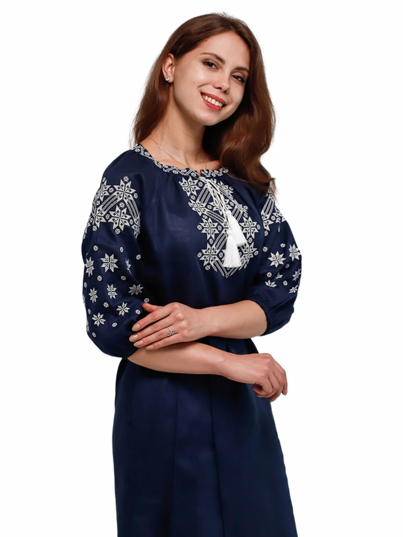 Вышиванки Folk Moda модель fm2586-temno-sinj Вышиванки Folk Moda модель fm2586-temno-sinj Фото