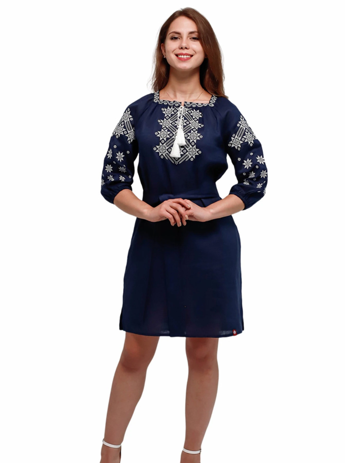 Вышиванки Folk Moda модель fm2586-temno-sinj Вышиванки Folk Moda модель fm2586-temno-sinj Фото