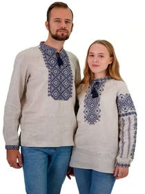 Вышиванки Folk Moda модель fm2162-srij-bezhevij Фото