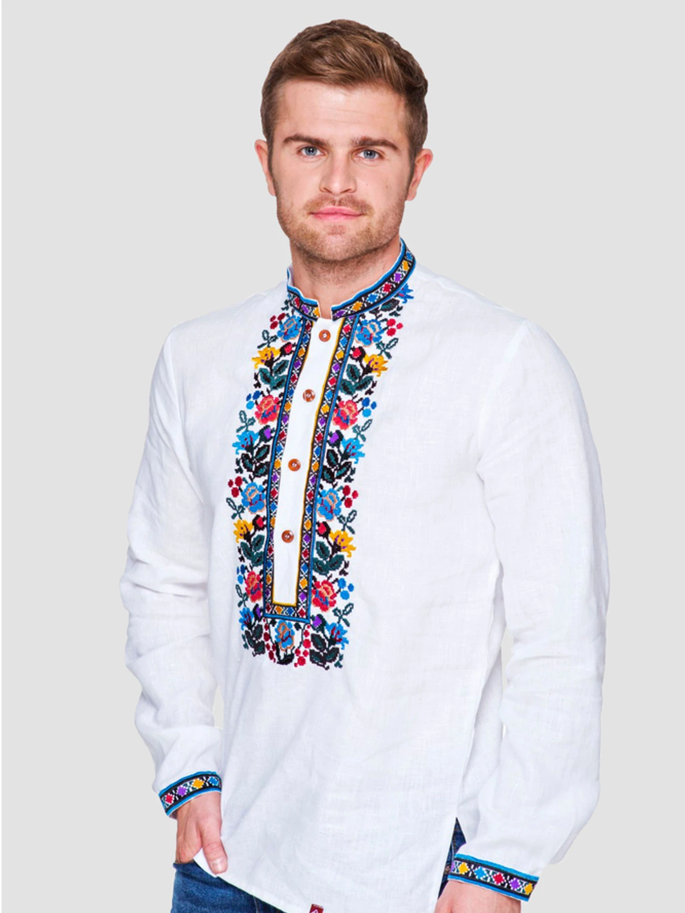 Вышиванки Folk Moda модель fm2155-blij Фото