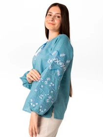 Вышиванки Folk Moda модель fm2138-dzhinsovij Фото