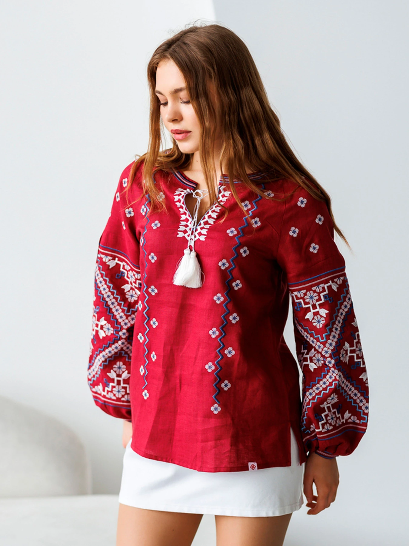 Вышиванки Folk Moda модель fm2139-bordovj Фото