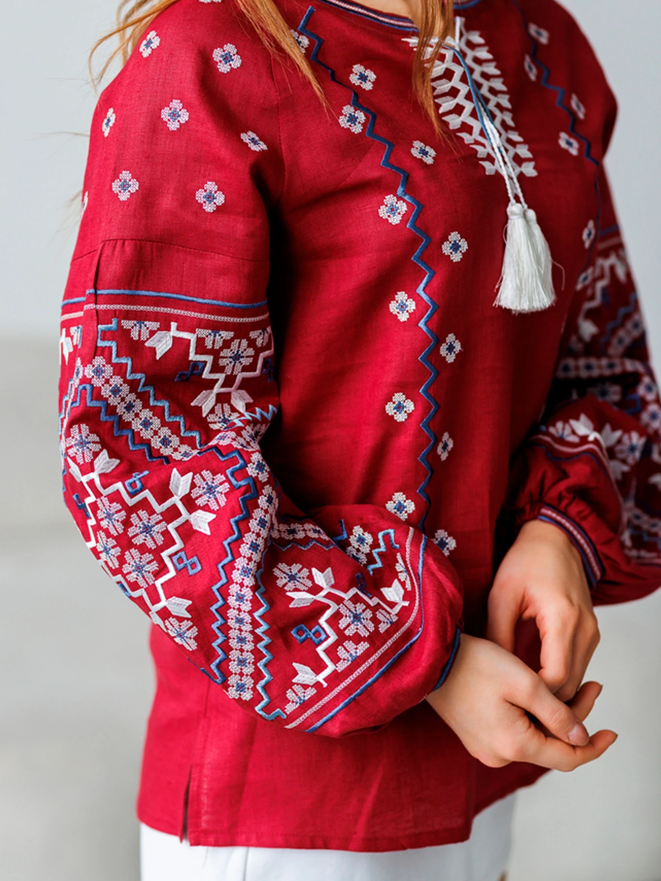 Вышиванки Folk Moda модель fm2139-bordovj Фото