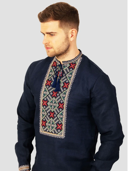 Лляна Чоловіча Вишита сорочка Folk Moda фото 2