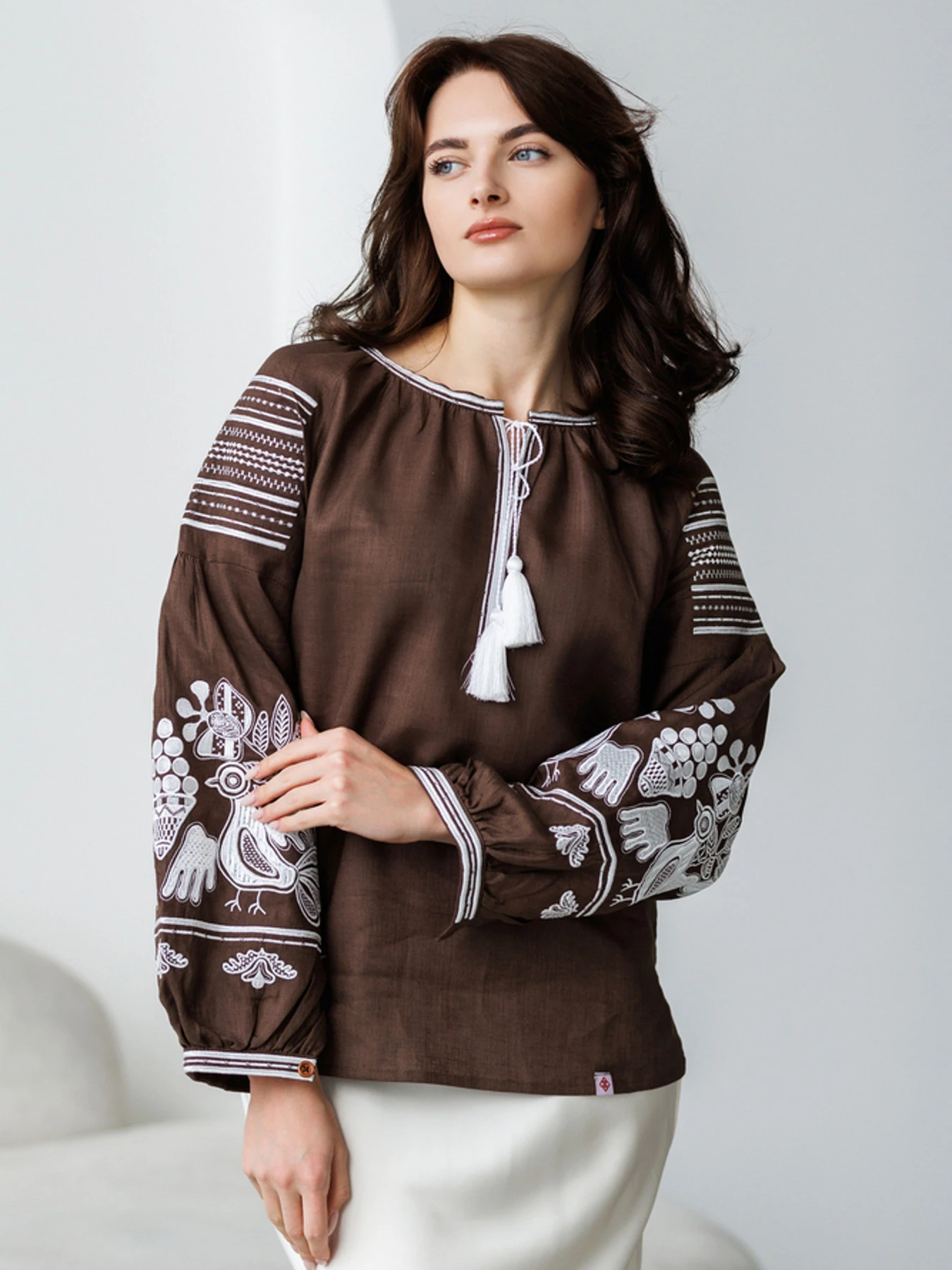 Вышиванки Folk Moda модель fm2144-korichnevij Вышиванки Folk Moda модель fm2144-korichnevij Фото