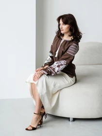 Вышиванки Folk Moda модель fm2144-korichnevij Фото