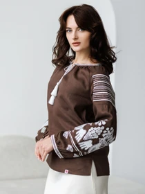 Вышиванки Folk Moda модель fm2144-korichnevij Фото