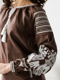 Вышиванки Folk Moda модель fm2144-korichnevij Фото