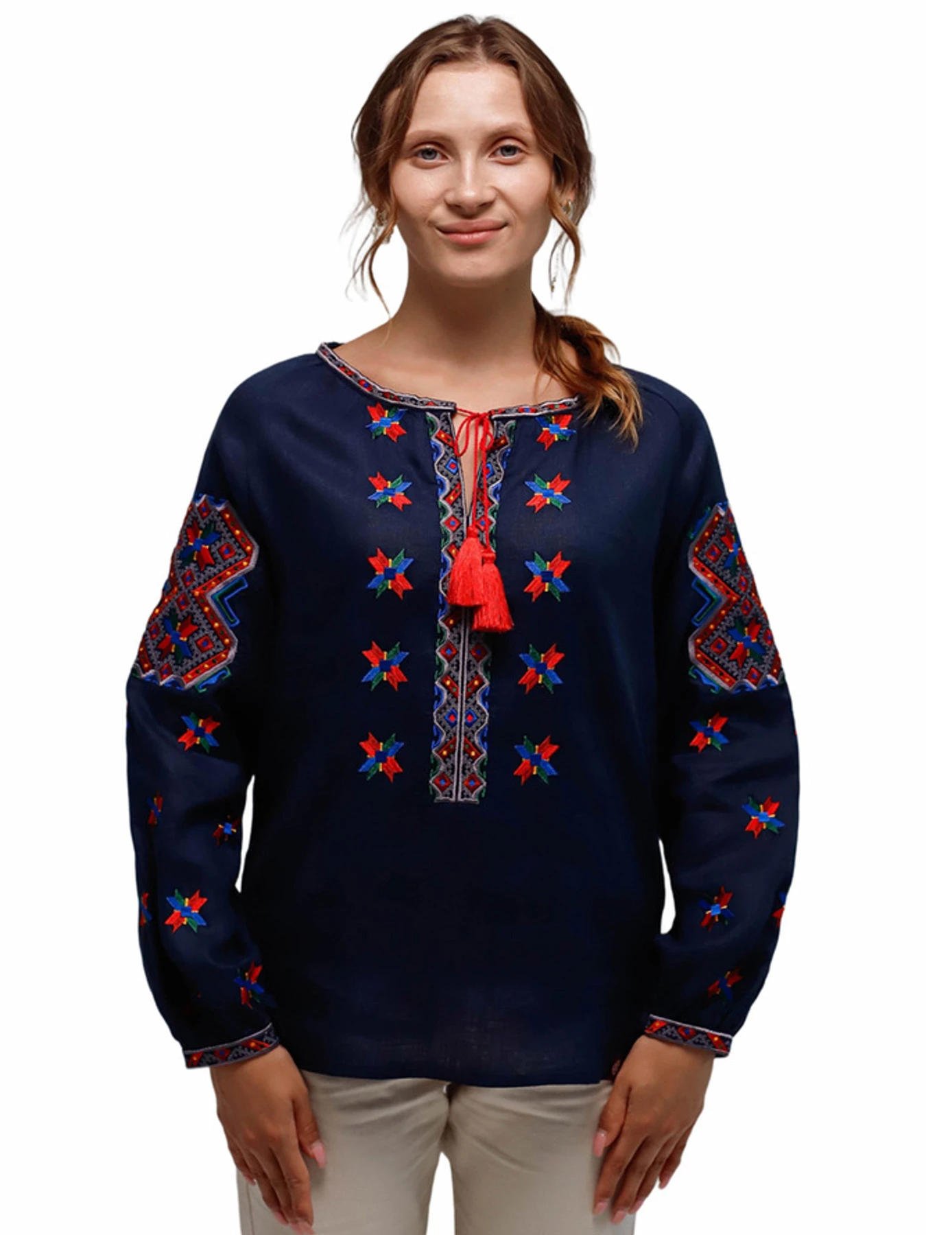 Вышиванки Folk Moda модель fm2146-temno-sinj Вышиванки Folk Moda модель fm2146-temno-sinj Фото