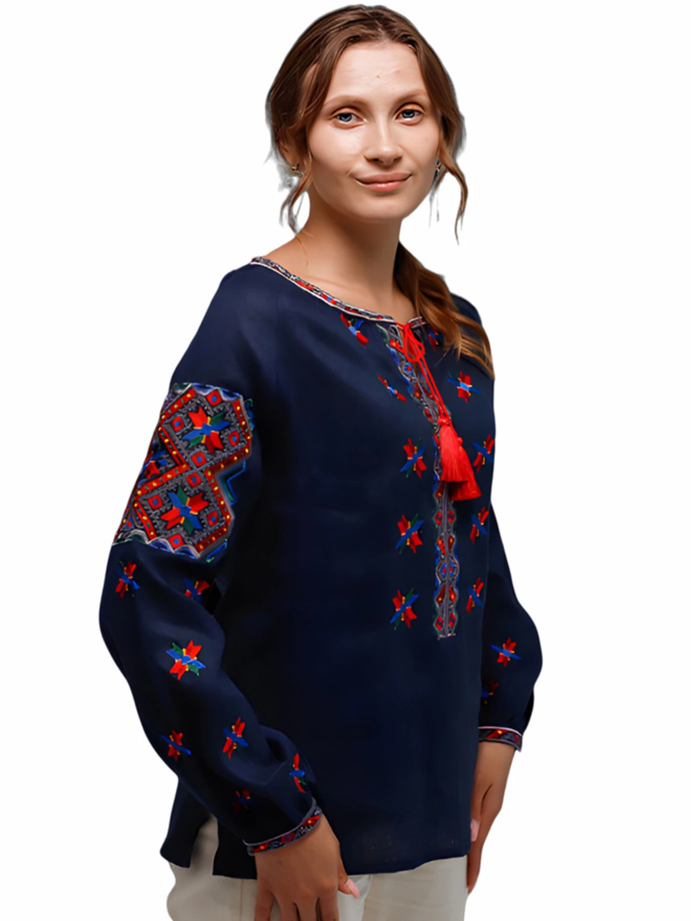 Вышиванки Folk Moda модель fm2146-temno-sinj Вышиванки Folk Moda модель fm2146-temno-sinj Фото