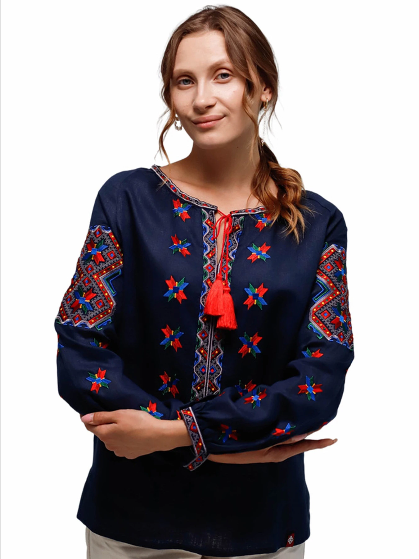 Вышиванки Folk Moda модель fm2146-temno-sinj Вышиванки Folk Moda модель fm2146-temno-sinj Фото