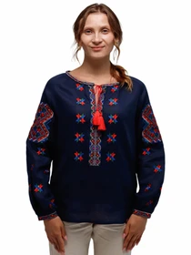 Вышиванки Folk Moda модель fm2146-temno-sinj Фото