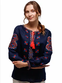 Вышиванки Folk Moda модель fm2146-temno-sinj Фото