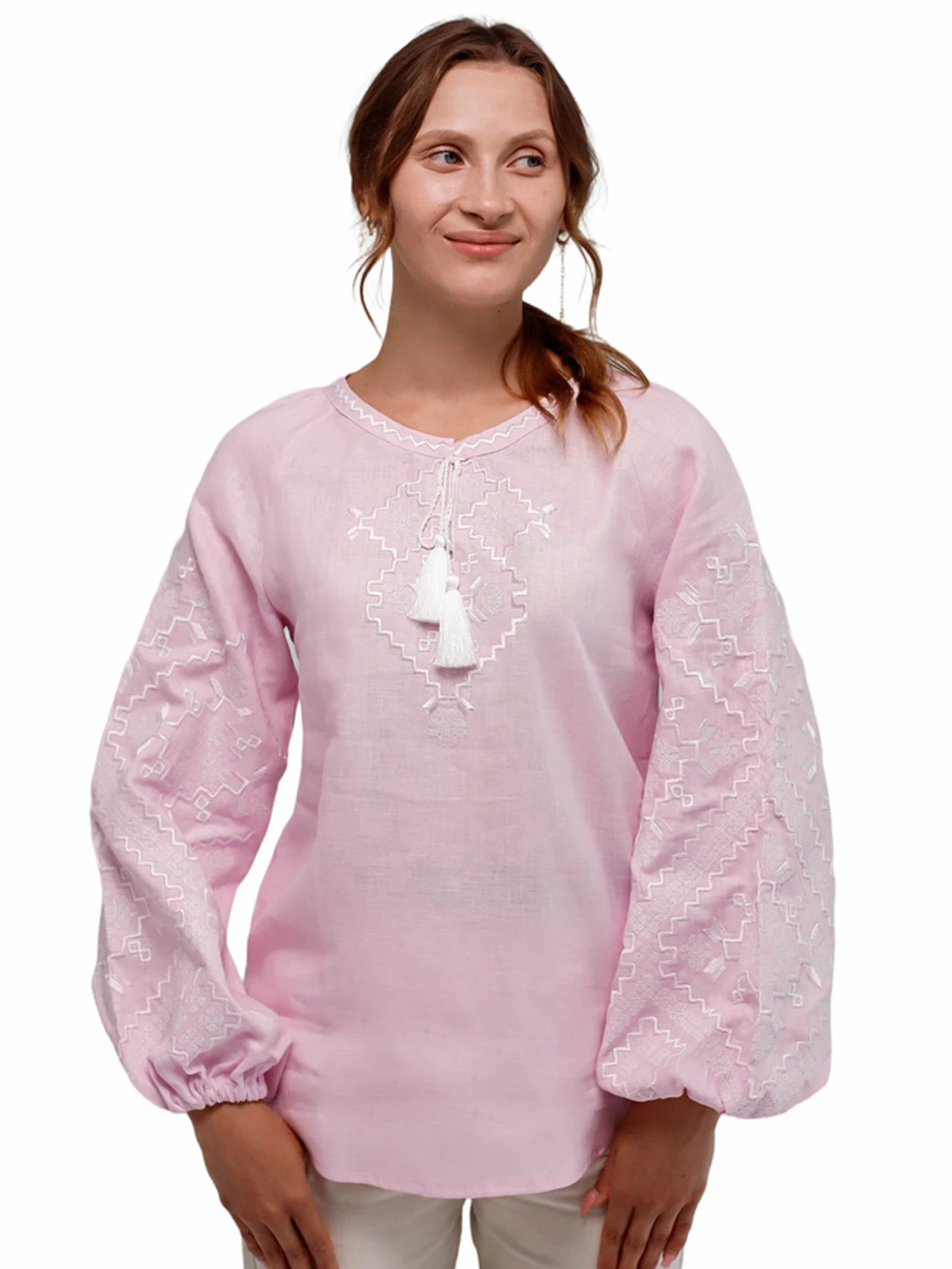 Вышиванки Folk Moda модель fm2148-bldo-rozhevij Фото