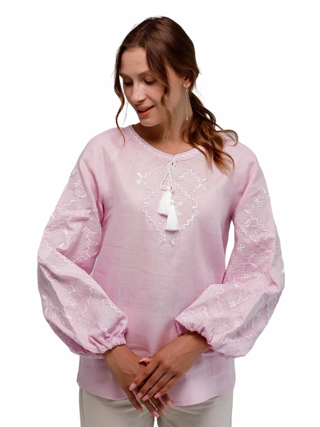 Вышиванки Folk Moda модель fm2148-bldo-rozhevij Фото