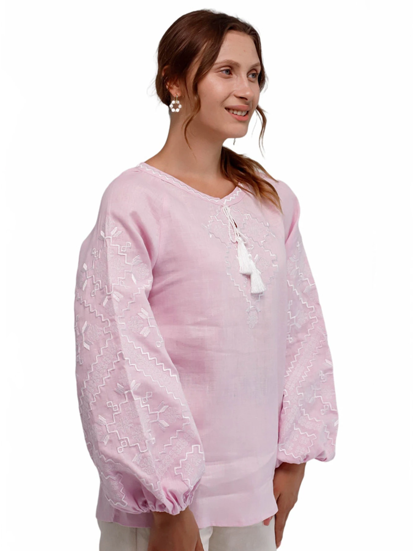 Вышиванки Folk Moda модель fm2148-bldo-rozhevij Фото