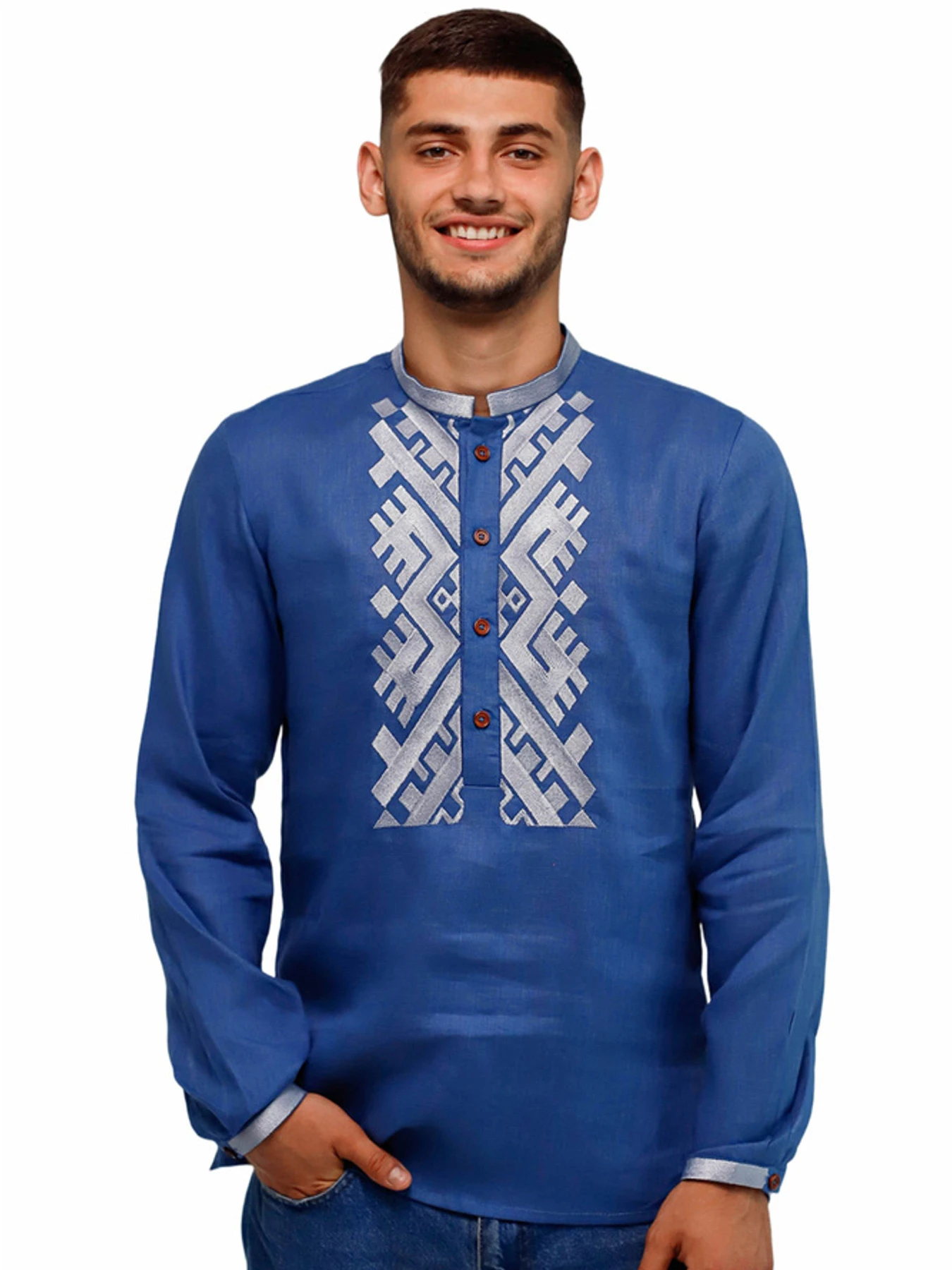 Вышиванки Folk Moda модель fm2149-sinj Вышиванки Folk Moda модель fm2149-sinj Фото