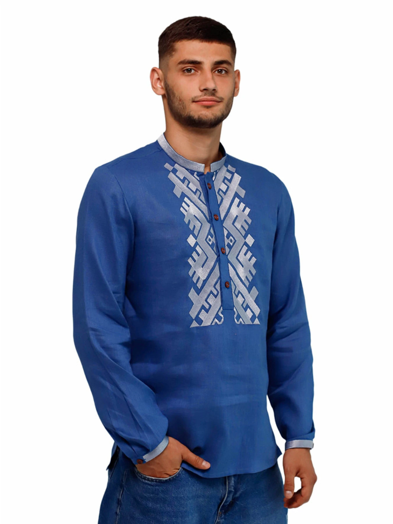 Вышиванки Folk Moda модель fm2149-sinj Вышиванки Folk Moda модель fm2149-sinj Фото