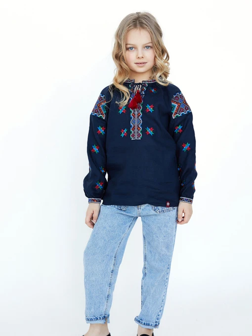 Вышиванки Folk Moda модель fm2135-temno-sinj Фото