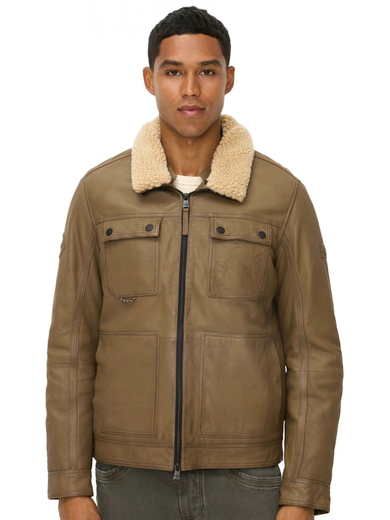Куртки и дубленки Camel Active Leather fieldjacket модель 431150-6L35-16 Куртки и дубленки Camel Active Leather fieldjacket модель 431150-6L35-16 Фото