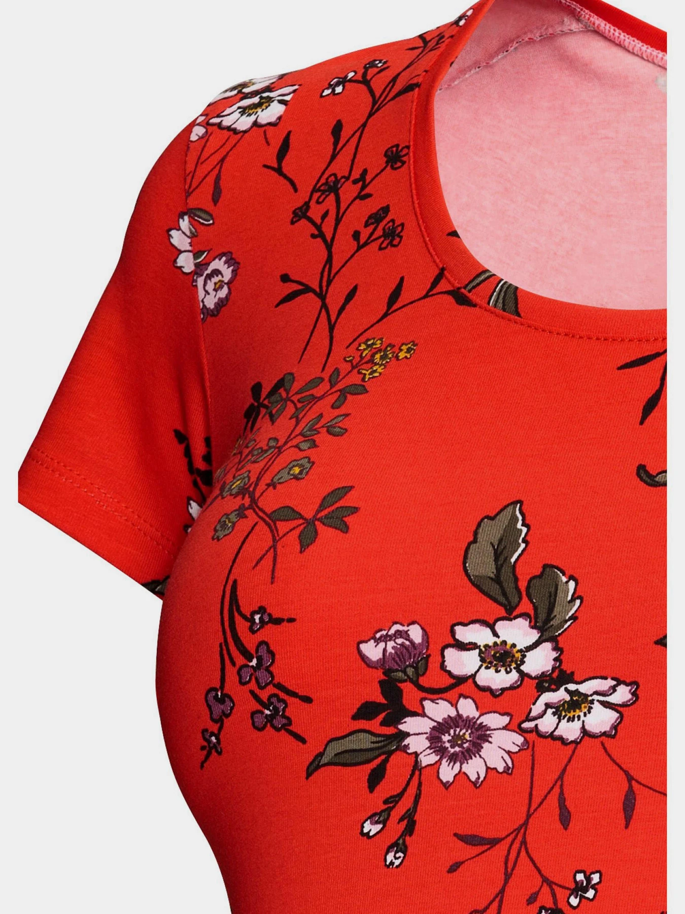 Футболки и поло H&M модель 5486036RP21_красный в цветы Фото