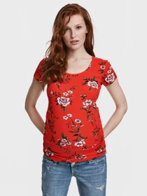 Футболки и поло H&M модель 5486036RP21_красный в цветы Фото