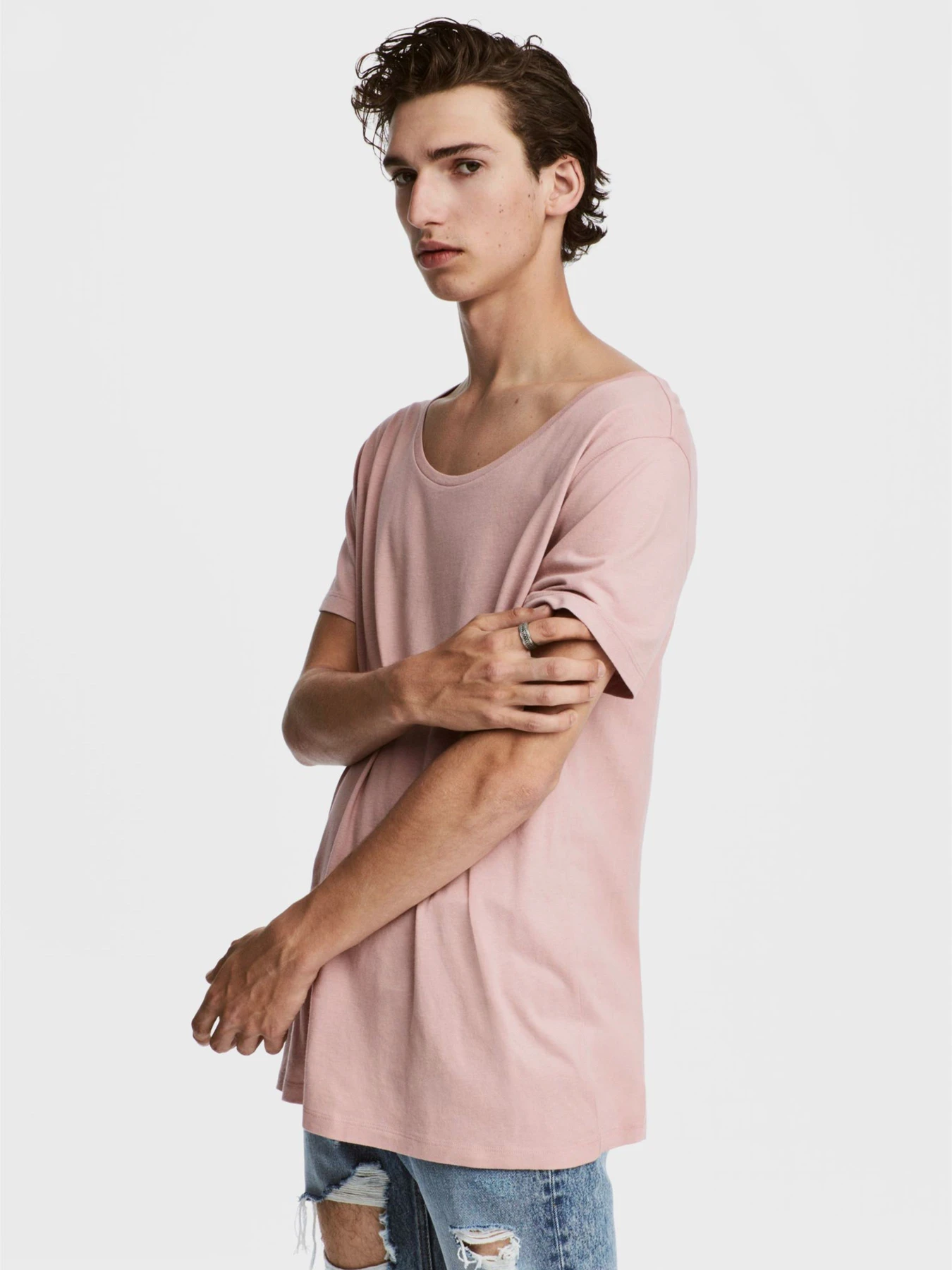 Футболки и поло H&M модель 5141796RP2_темно-розовая пудра Фото