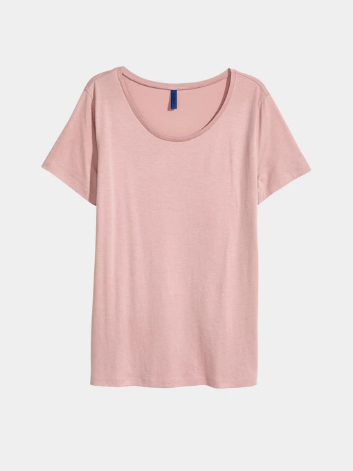 Футболки и поло H&M модель 5141796RP2_темно-розовая пудра Фото
