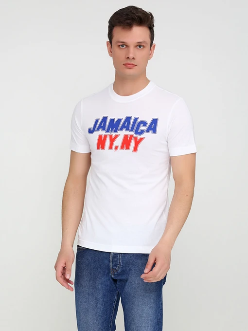 Футболки и поло H&M модель 5099376RP21_белый с принтом Фото