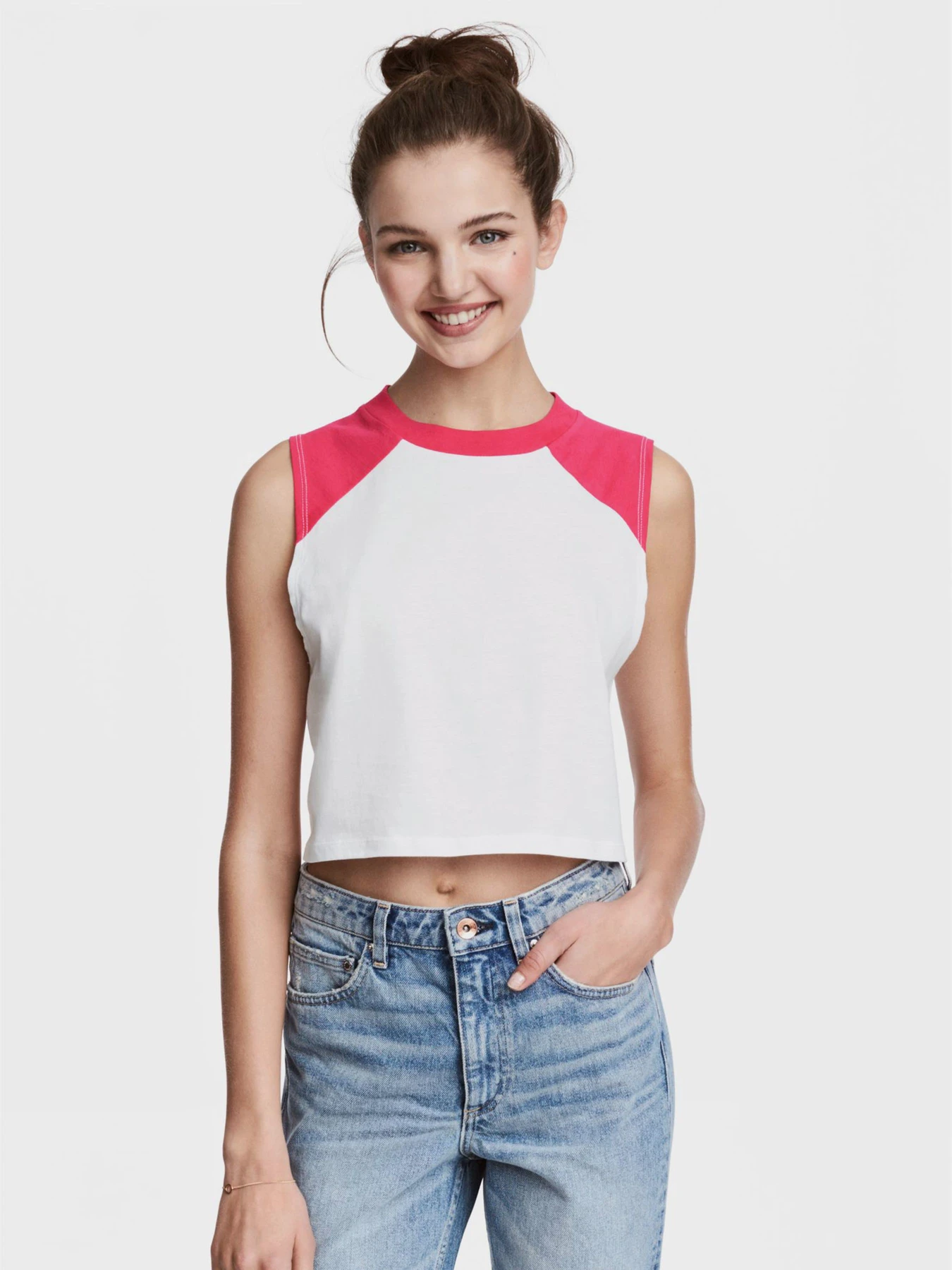 Футболки і поло H&M модель 5034575RP8_бело-розовый Фото