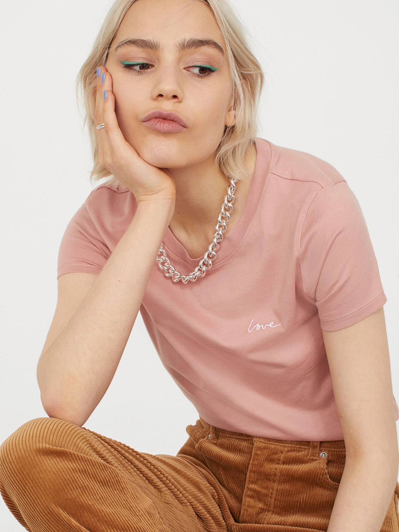 Футболки и поло H&M модель 7174902wer_Пудровый Фото