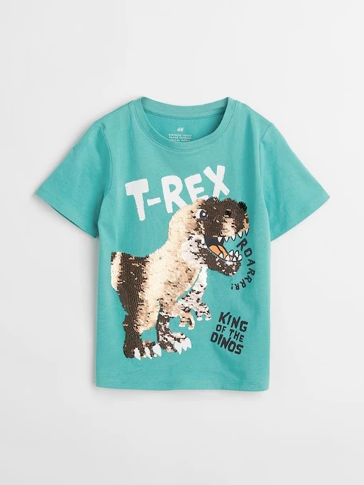 Футболки и поло H&M модель 10785306kwer_Бирюзовый Фото