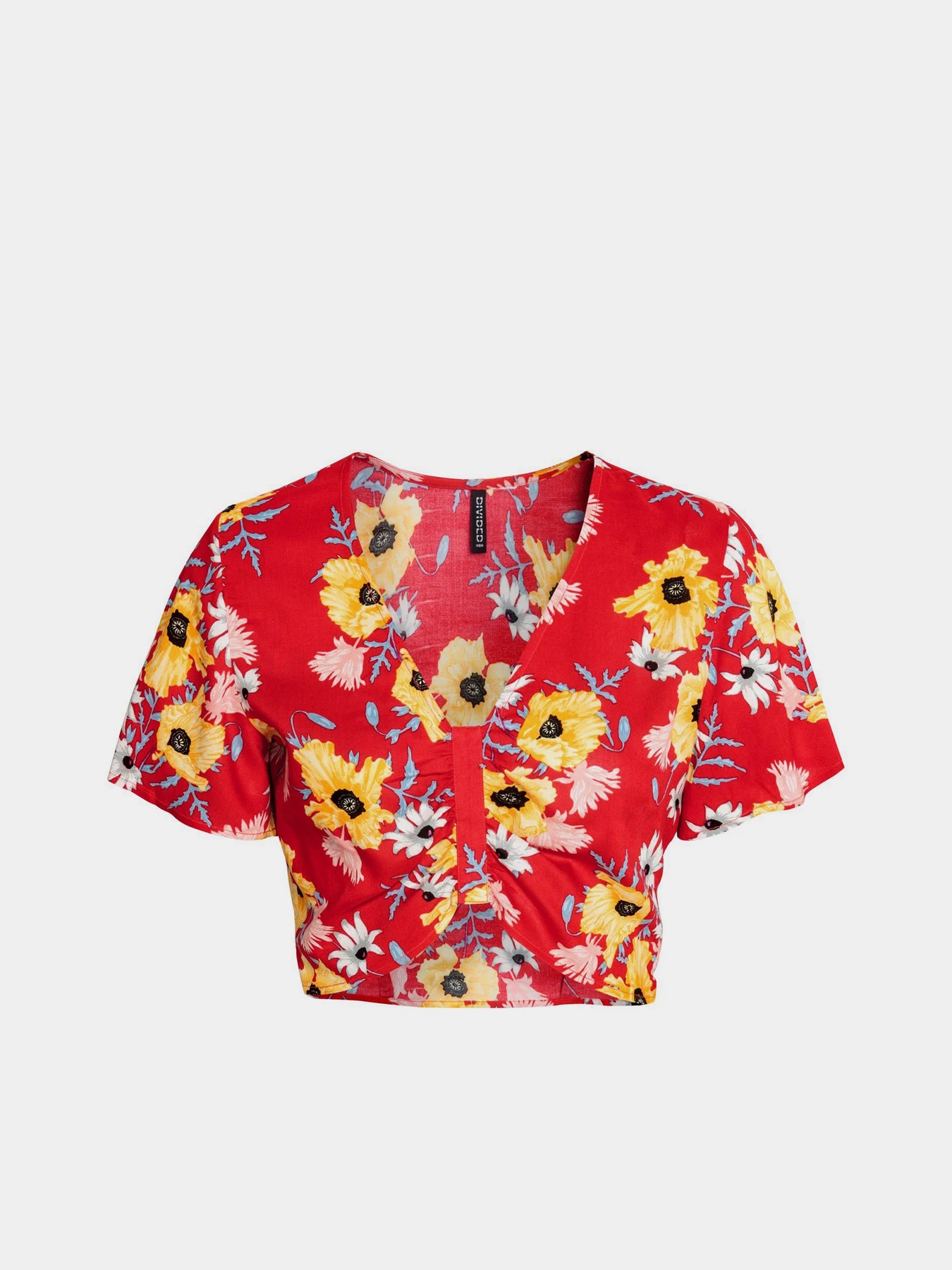 Футболки и поло H&M модель 5024245RP1_красный цветы Фото