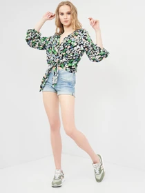 Рубашки H&M модель 8591181sm_комбинированный цветы Фото