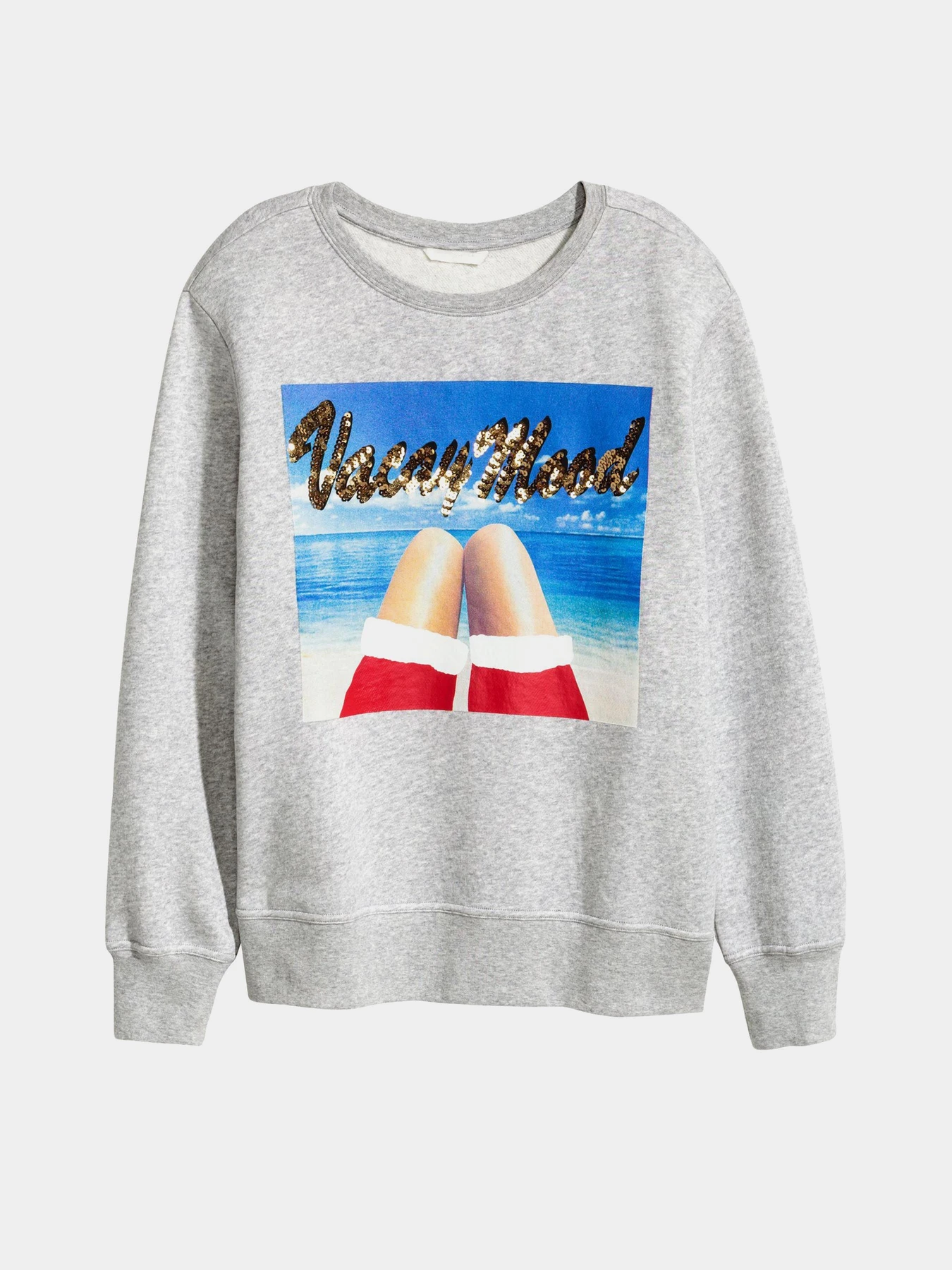 Худі та світшоти H&M модель 4104364dm_серый меланж с принтом Фото