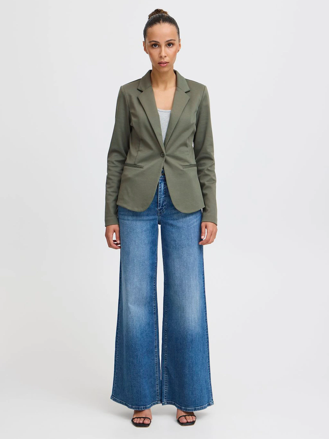Пиджаки H&M модель 1523657wer_Зеленый приглушенный Фото