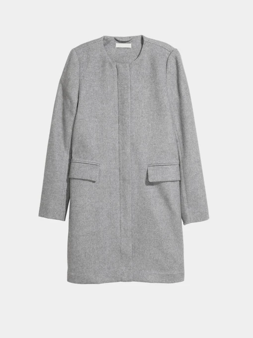 Пальто и плащи H&M модель 5111906RP11_серый меланж Фото